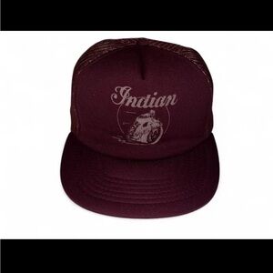 Vintage Indian Motorcycle Trucker Mesh Snapback Hat By Yupoong